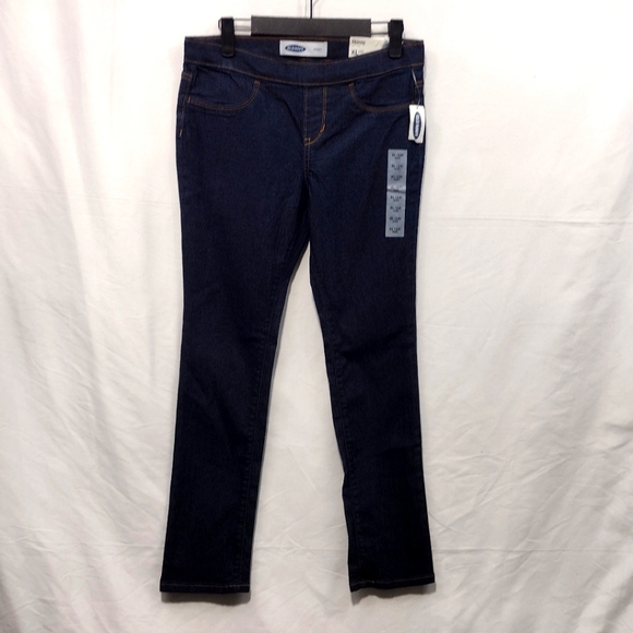 NWT Old Navy Skinny Pull On Jeans Girls 14 Blue Comfy Casual 90s Y2K - Picture 1 of 9